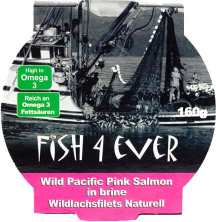 Fish 4 Ever Wild Pacific Pink Salmon in Brine 160g