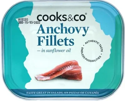 Cooks & co anchovy fillets in sunflower oil 365g