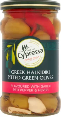 Cypressa Greek Halkidiki Green Olives Pitted