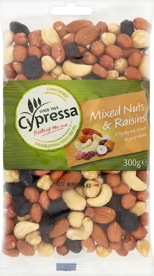 Cypressa Mixed Nuts and Raisins 300g