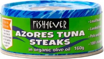 Fish4Ever Azores Tuna Steaks in Organic  Olive Oil 160g
