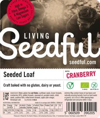 Seedful Organic Cranberry Loaf Slices 275g